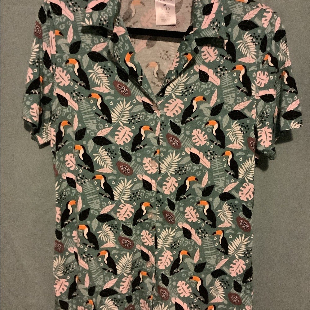 Tropical Toucan Print Pajama Set